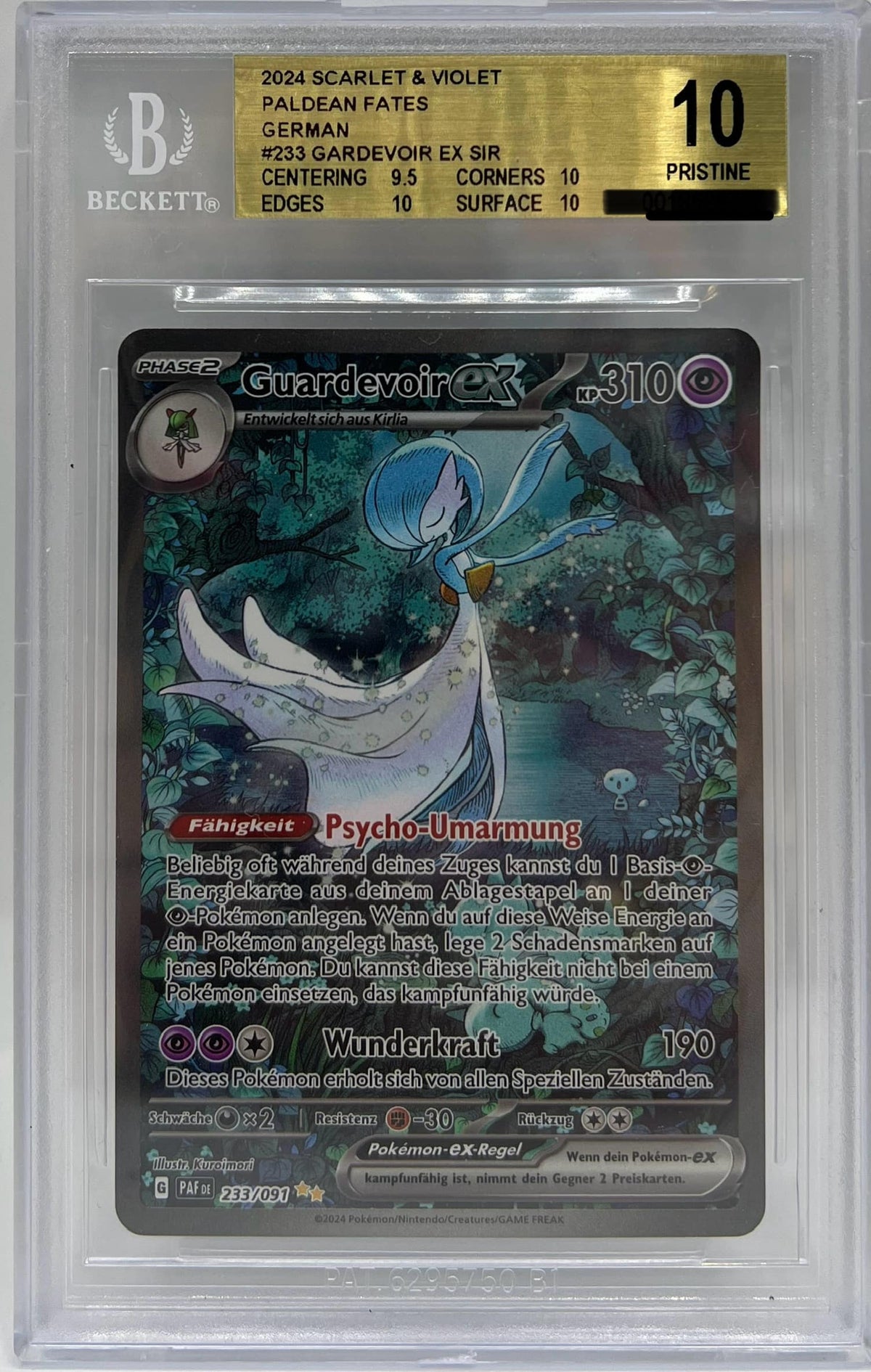 Pokemon Paldea Schicksale Guardevoir EX BECKETT 10 Pristine