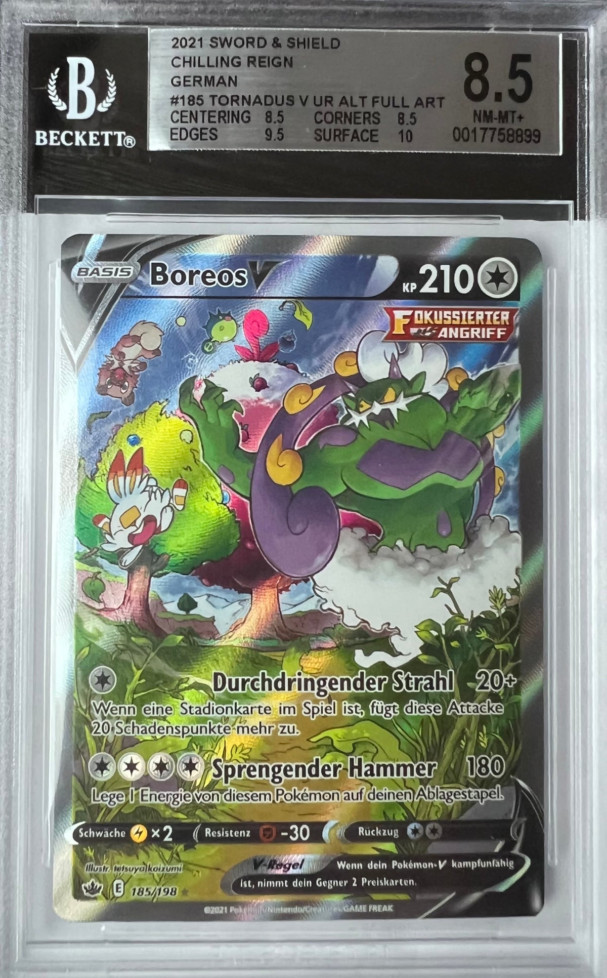 Pokemon Schaurige Herrschaft Boreos V BECKETT 8.5 NM-MT+