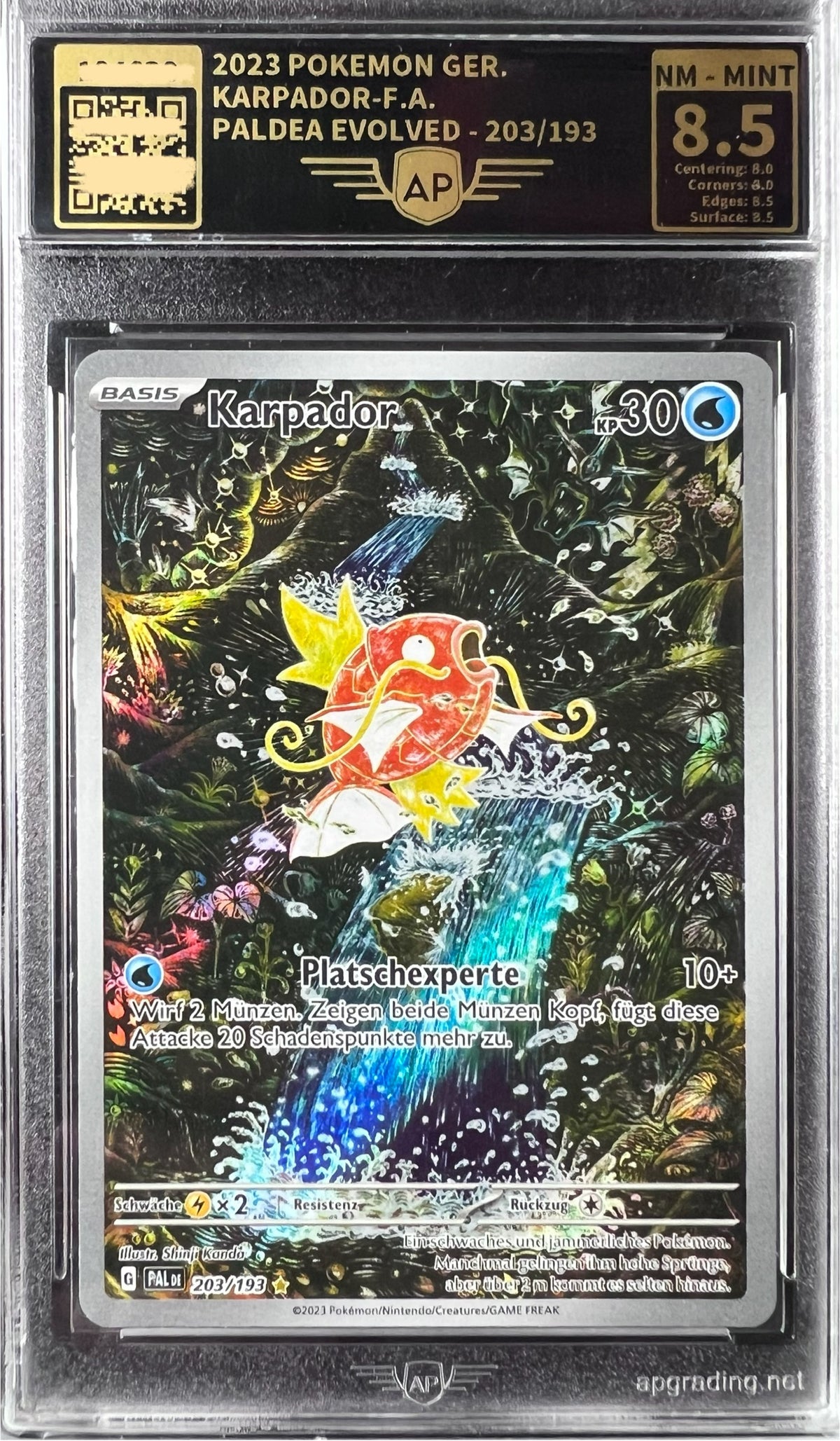 Pokemon Entwicklungen in Paldea - Magikarp - Karpador - Deutsch AP Grading 8.5