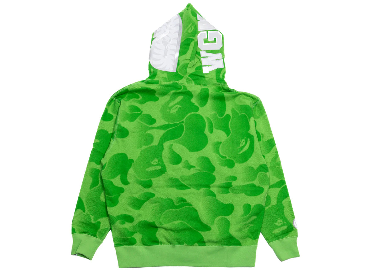 A Bathing Ape Bape Ink Camo Shark Zip Hoodie Green / Grün