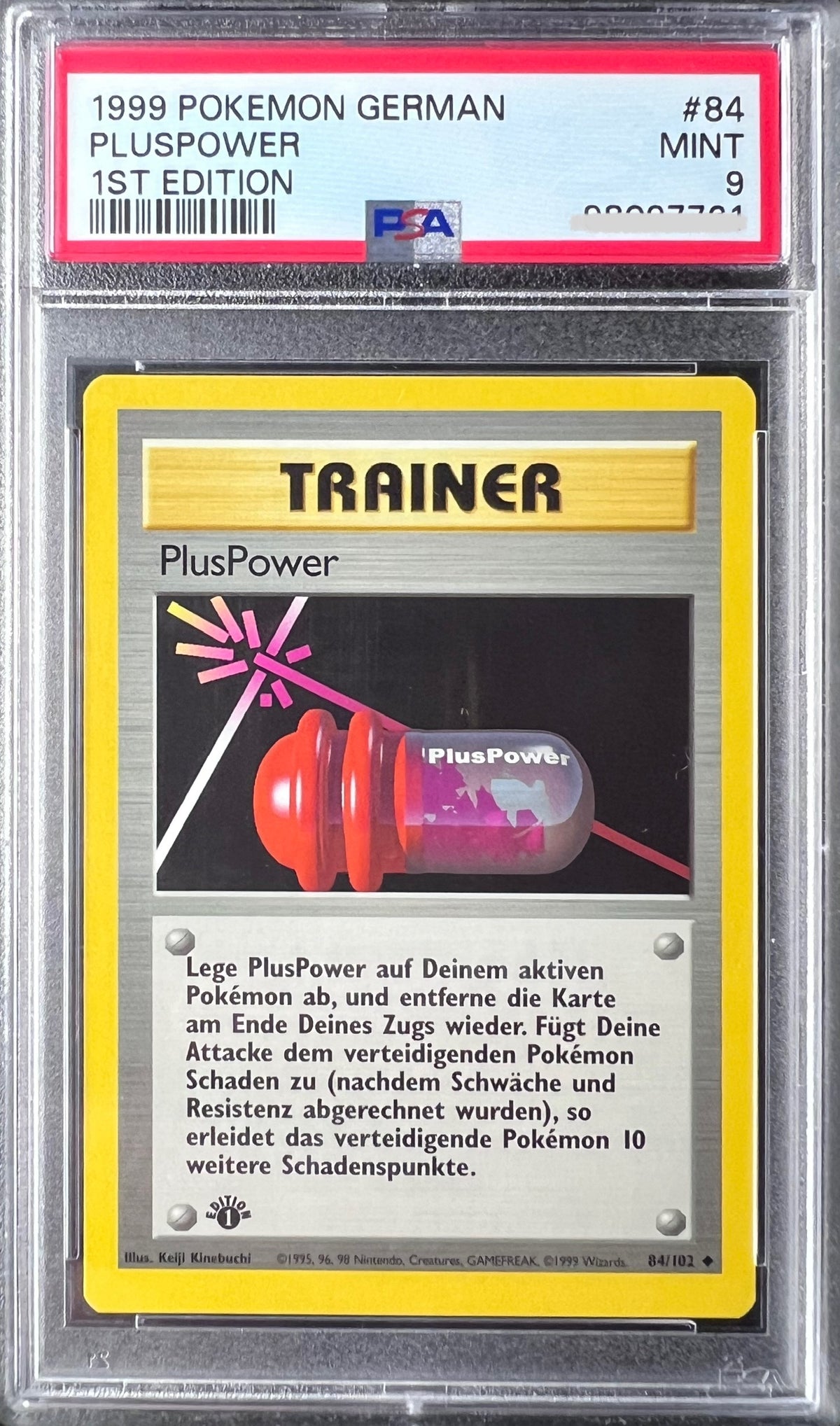 Pokemon Base Set - PlusPower 1st Edition - Deutsch PSA9