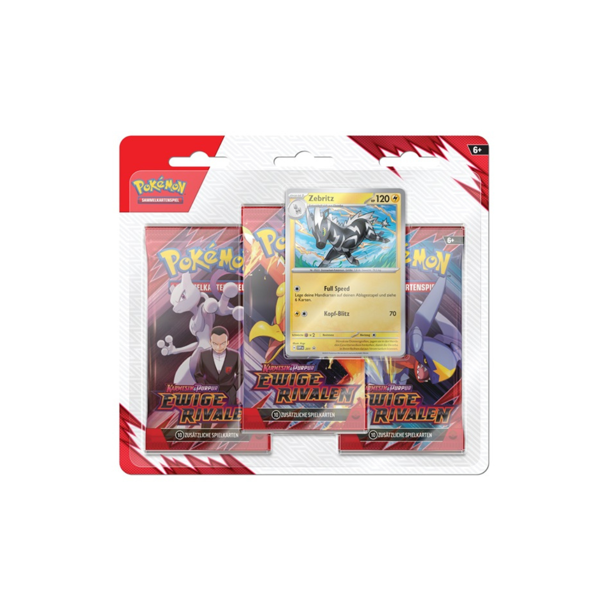 Pokémon Karmesin & Purpur Ewige Rivalen 3-Pack Blister - Zebritz (Deutsch)