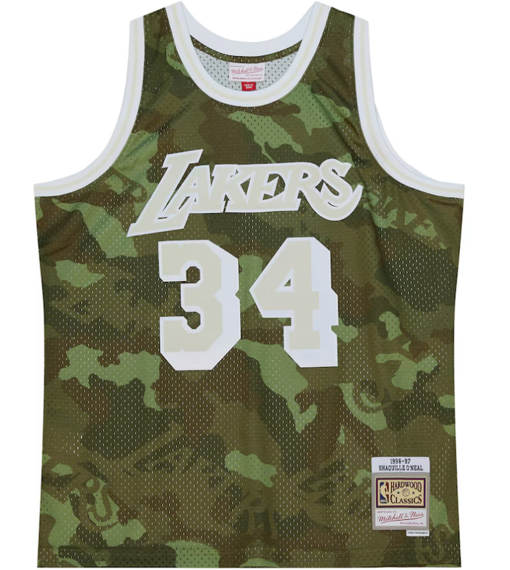 Los Angeles Lakers NBA Shaquille O'Neal Ghost Green Camo Swingman Trikot von Mitchell & Ness - Herren