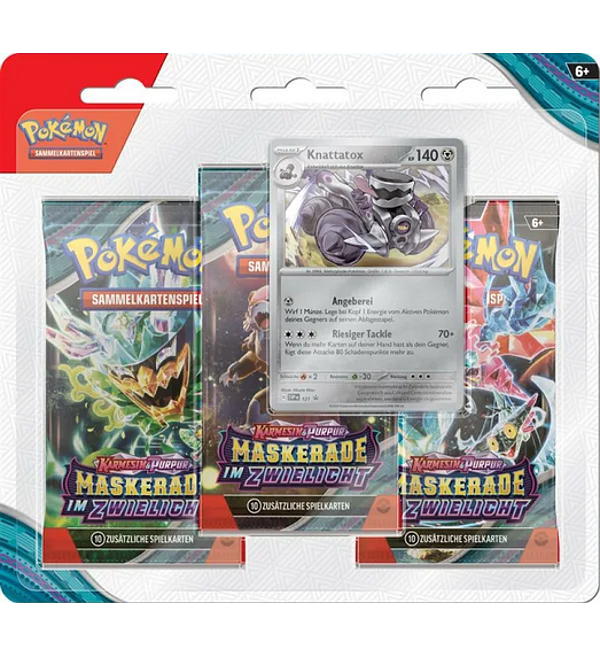 Pokemon Maskerade im Zwielicht 3-Pack Blister - Knattatox (deutsch)