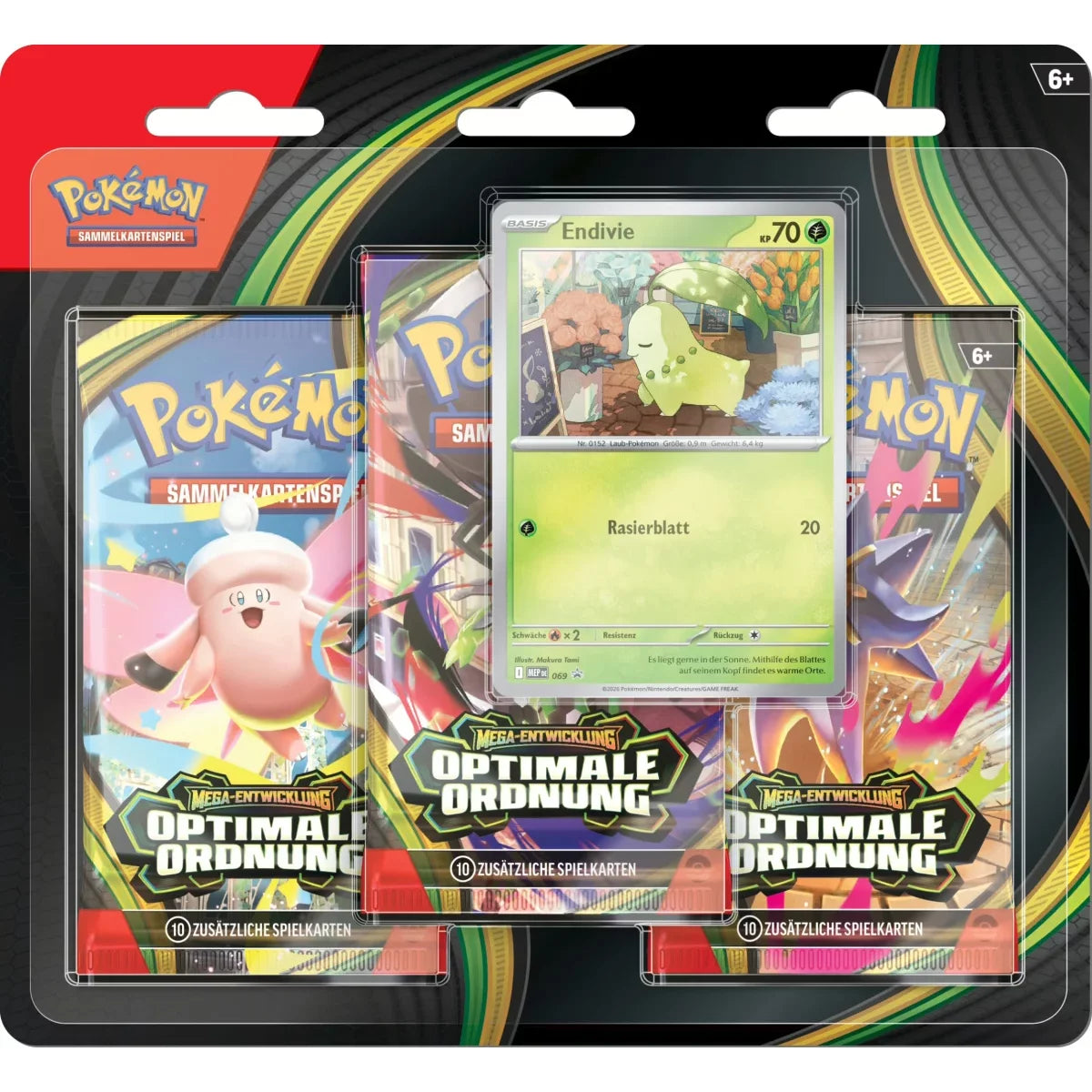 Pokemon Mega-Entwicklung Optimale Ordnung 3-Pack Blister - Endivie (deutsch)