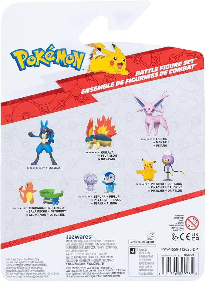 Pokémon Battle Figuren 3er Set Schiggy, Blubella, Gruff