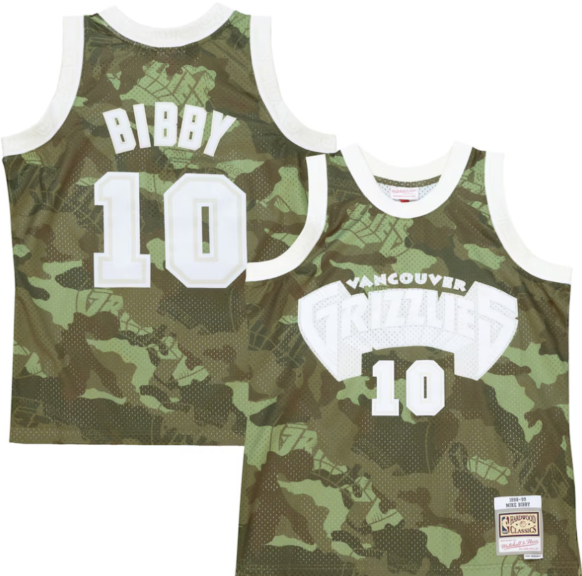 Vancouver Grizzlies NBA Mike Bibby 1998 Ghost Green Camo Trikot Mitchell & Ness